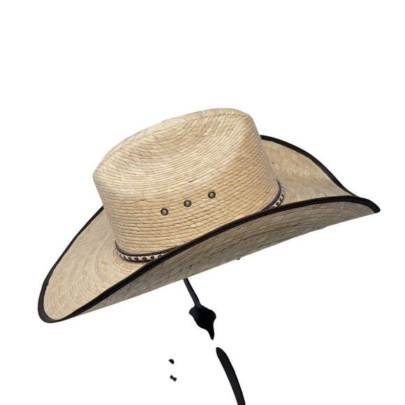 Mens Cody James 15X Straw Cowboy Hat Brown Leather Band Size 7 Rodeo Country - Picture 2 of 9